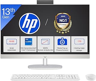 HP All-in-One, 13th Gen Intel Core i7-1355U (16GB DDR4, 1TB SSD) IPS, Three-Sided, Micro-Edge, Anti-Glare, FHD, 27''(68.6 cm), Win 11 Home, Office 24, 6.72kg, FHD Camera, 27-cr0406in