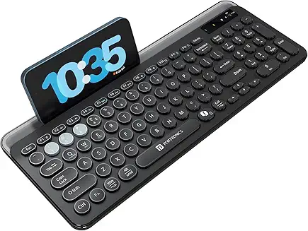 Portronics Bubble 3.0 Wireless Keyboard with Bluetooth + 2.4 GHz USB Receiver, Multimedia Hotkeys with Numpad